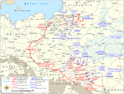 Kartskisse for slag på østfronten