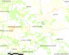 Mapa obce Saint-Coutant