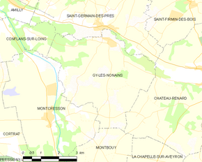 Poziția localității Gy-les-Nonains