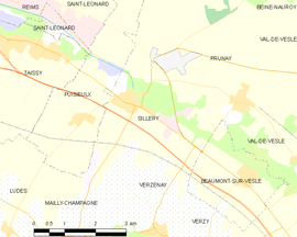 Mapa obce Sillery