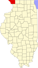 ジョーデイビース郡の位置を示したイリノイ州の地図