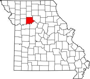 Карта штата Миссури с указанием округа Кэрролл