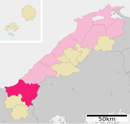 Masudas läge i Shimane prefektur