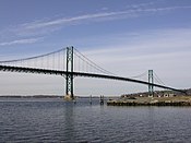 The Mount Hope Bridge, connecting Portsmouth with Bristol, Rhode Island