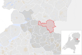 Locatie van de gemeente Hardenberg (gemeentegrenzen CBS 2016)