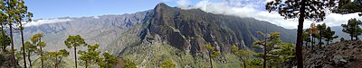 Panoramabild av Caldera de Taburiente 2016.