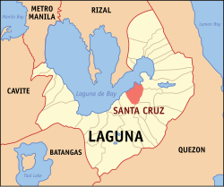 Map of Laguna showing the location of Santa Cruz