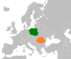 Location map for Poland and Romania.