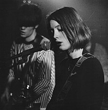 Rachel Goswell in concert with Slowdive in 1992