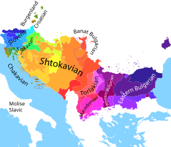 South Slavic dialect continuum with major dialect groups South Slavic dialect continuum.svg