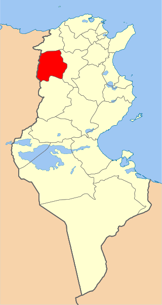 Localização da província do Kef na Tunísia