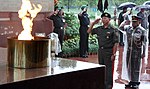 Foreign dignitaries: Kyrgyzstan Defence Minister, Major General Abibilla Kudayberdiev rendering a hand salute, 2011