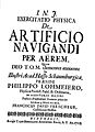 Titelblatt der De artificio navigandi per aërem Rinteln 1708