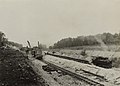 Viergleisiger Ausbau der Bahnstrecke Vitry-Erouville, 1924–1928, mit Decauville-Bagger N° 49 bei km 274,5