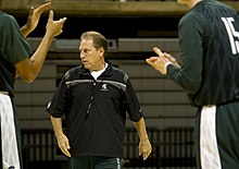 US Navy 111025-N-QF368-217 Tom Izzo, head coach of the Michigan State University Spartans prepares his team for the Carrier Classic.jpg