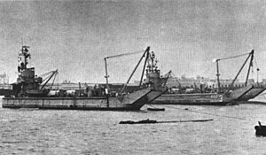 US Navy salvage vessels at New Orleans after Hurricane Betsy 1965