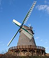 Die Holländerwindmühle Exter in Ortsteil Exter der ostwestfälischen Stadt Vlotho (Kreis Herford).