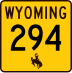 Wyoming Highway 294 marker