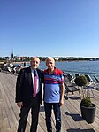עם השגריר בפינלנד דב שגב-שטיינברג על חוף מפרץ פינלנד, 2018