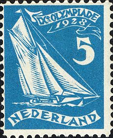 1928 Summer Olympics stamp of the Netherlands sailing.jpg