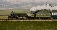 Lokomotywa 4472 Flying Scotsman klasy A3 w oryginalnym malowaniu LNER w 1982 roku