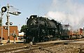 Santa Fe 3751 leads an employee special westbound through Streator, Illinois, in 1992