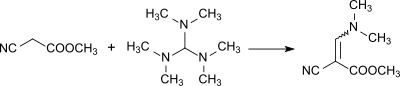 Synthese von α-Cyano-β-dimethylaminoacrylsäure-methylester