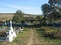 Biserica văzută de la intrarea în cimitir