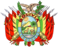 Third Coat of arms ng Bolivia, pinagtibay noong 1888.<ref>"Boliviaarms".</ ref>