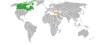 Location map for Canada and Israel.