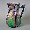 Jug-Pitcher, 7.8 in, coloured glazes, Revivalist in style, c. 1877