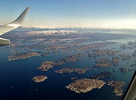 Vue des îles autour de Stord dont Risholmen