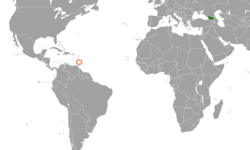 Карта с указанием местоположения Джорджии и Сент-Винсента и Гренадин