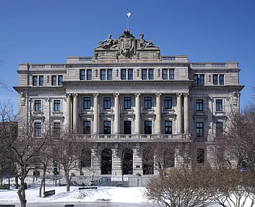The Gilles-Hocquart Building in Montreal, Quebec where Bibliothèque et Archives nationales du Québec (BAnQ) has donated an office space to Wikimedia Canada