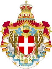 As modified during the Fascist regime, 1929-1943 Greater coat of arms of the Kingdom of Italy (1929-1944).svg
