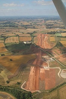 HS2 construction near Leamington Spa in August 2021 HS2 construction near Leamington Spa, aerial 2021 (3), geograph 6947416 by Chris.jpg