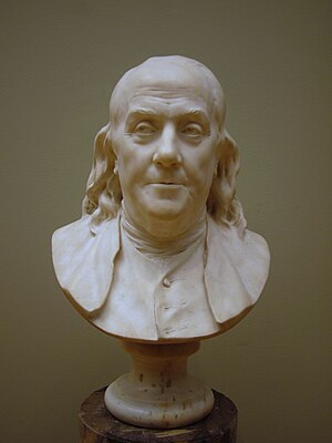 Jean-Antoine Houdon: Benjamin Franklin. Marble...