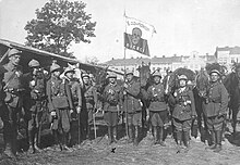 Volunteers from Lwow serving in the Polish Army's 2nd Death's Squadron Polish Voluntary II Death Squad in Lviv 1920.PNG