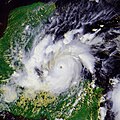 Satellite image of Hurricane Iris on October 8, 2001