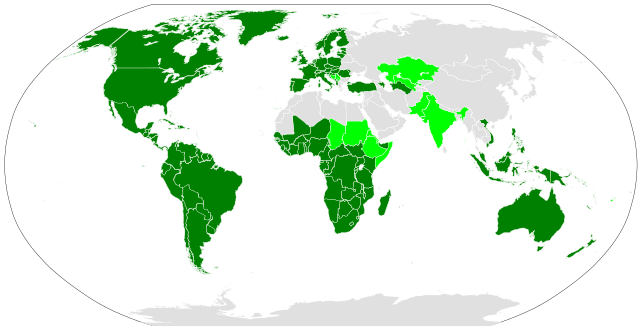 Latin alphabet world distribution