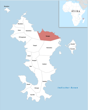 Lage der Gemeinde Koungou im Département Mayotte