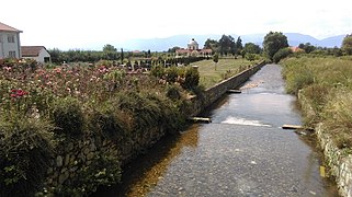 River of Nakolec and Sufi shrine (centre) in the background