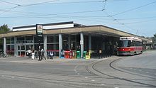 Most subway stations feature termini for bus and streetcar services, such as this one at Main Street station. Main Street TTC and streetcar.JPG