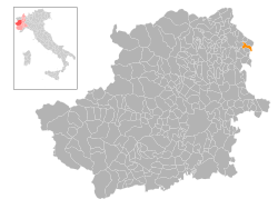 Locatie van Azeglio in Turijn (TO)