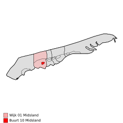 Location of Midsland on Terschelling