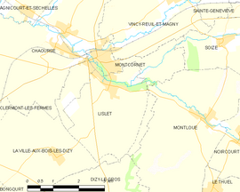 Mapa obce Montcornet