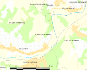 Poziția localității Romeny-sur-Marne