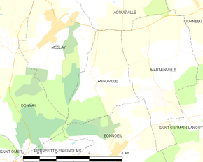 Poziția localității Angoville