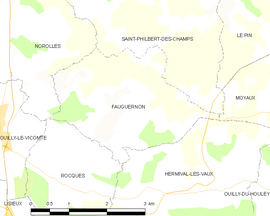 Mapa obce Fauguernon