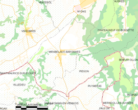 Mapa obce Mirabel-aux-Baronnies